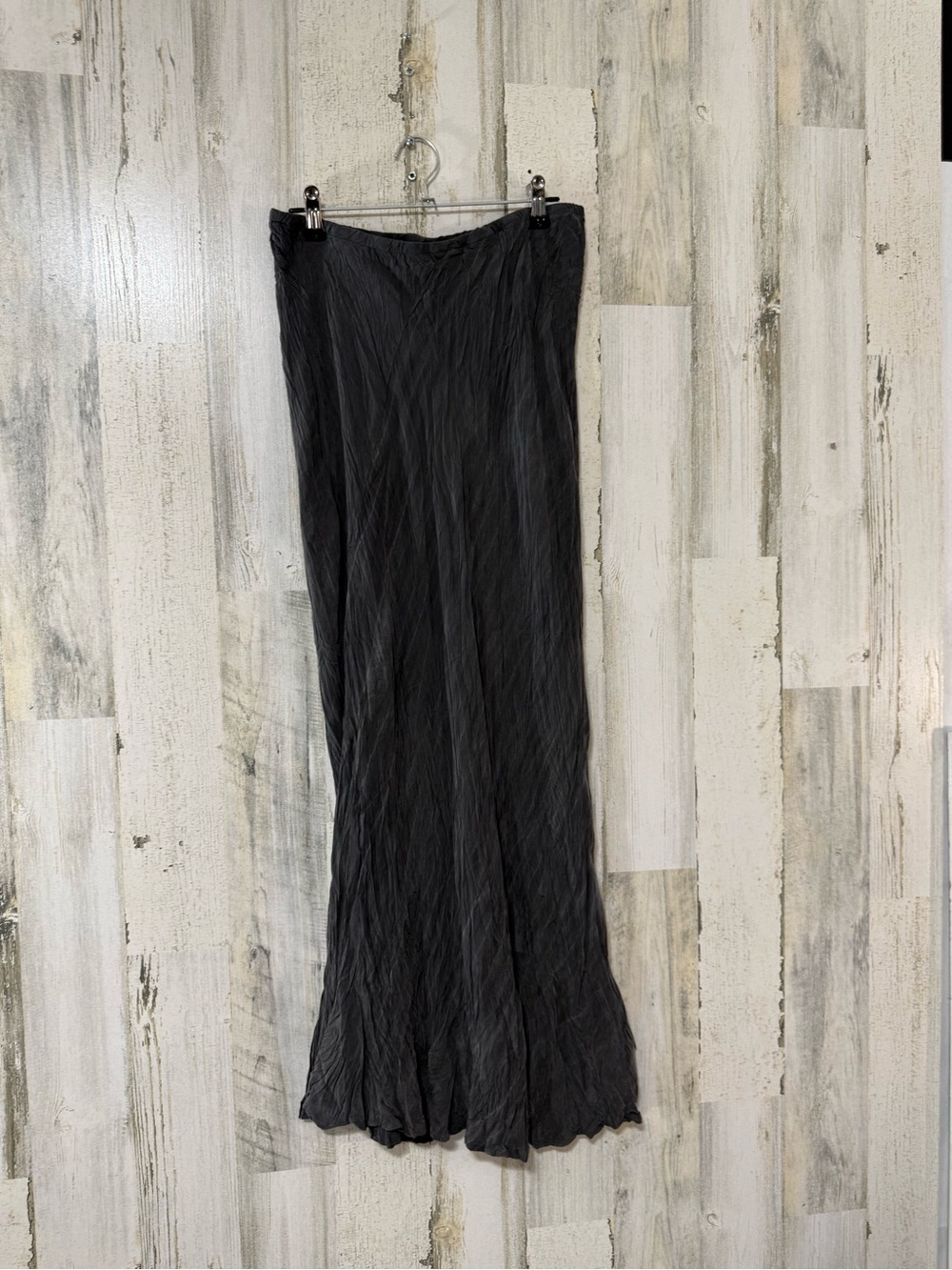 Rabbit Rabbit Rabbit Black Crinkle Maxi Skirt with Subtle Flare